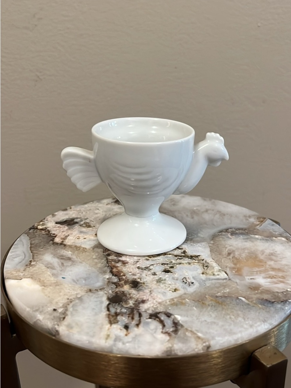 Vintage Made in Japan White Rooster Egg Cup – Pedestal Chicken Dishes